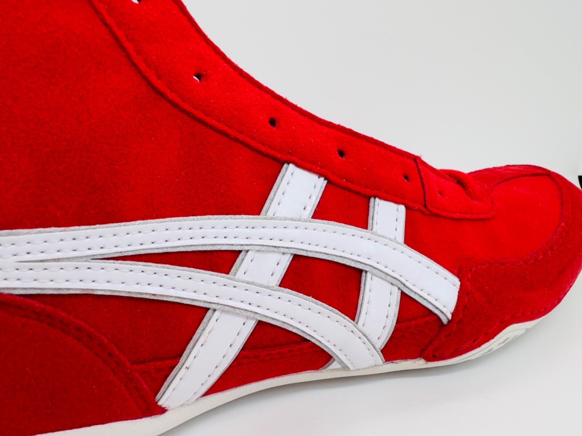 asics Boxing Wrestling Shoes Red White Line Silver 1083A001