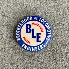 Vintage Brotherhood of Locomotive Engineers Union US and Canada Pinback Button