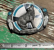 Vintage SISKIYOU Wolf Buckle 1993 Belt Buckle S-7 USA