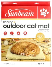 Sunbeam Heated Outdoor Cat Mat Weather Proof 120V 13" x 19"