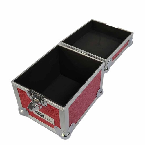 2 X NEO RED Aluminium DJ Storage Carry Case Holds 100 Vinyl 7" Single Records HQ - Afbeelding 4 van 24