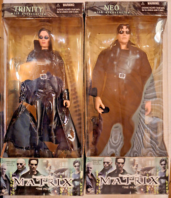 Matrix Set - 2 Action Figuren ''Neo'' + ''Trinity'', 12'' N2 Toys 2000 Neu OVP