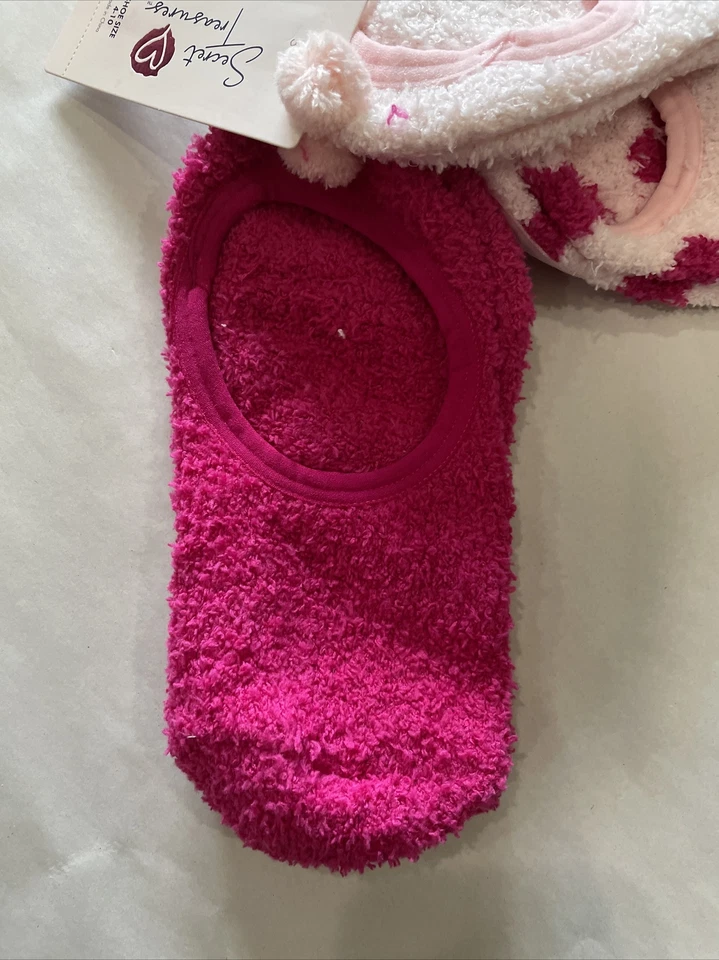 Secret Treasures Acogedor Forro Difuso Calcetines Zapato Talla 4-10, Paquete de 3 Pares, Rosa Nuevo con Etiquetas Foto 4 de 4