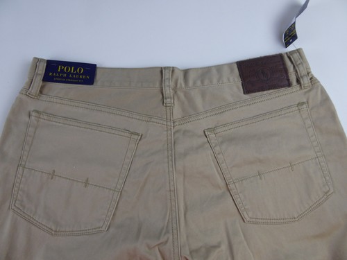 Polo Ralph Lauren Chino 5 bolsillos elástico ajuste recto nuevo con etiquetas insignia de cuero $98 - Imagen 16 de 17