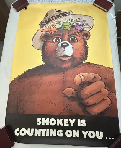 vintage Huge Smokey the Bear Poster 68x47" 1970s-80's era U. S. Forest Service