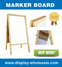 A Frame Wooden Sidewalk White Marker Sandwich Board
