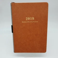 Lemome Planner 2019-2020 with Pen Holder - Faux Leather - Great for Crafting!