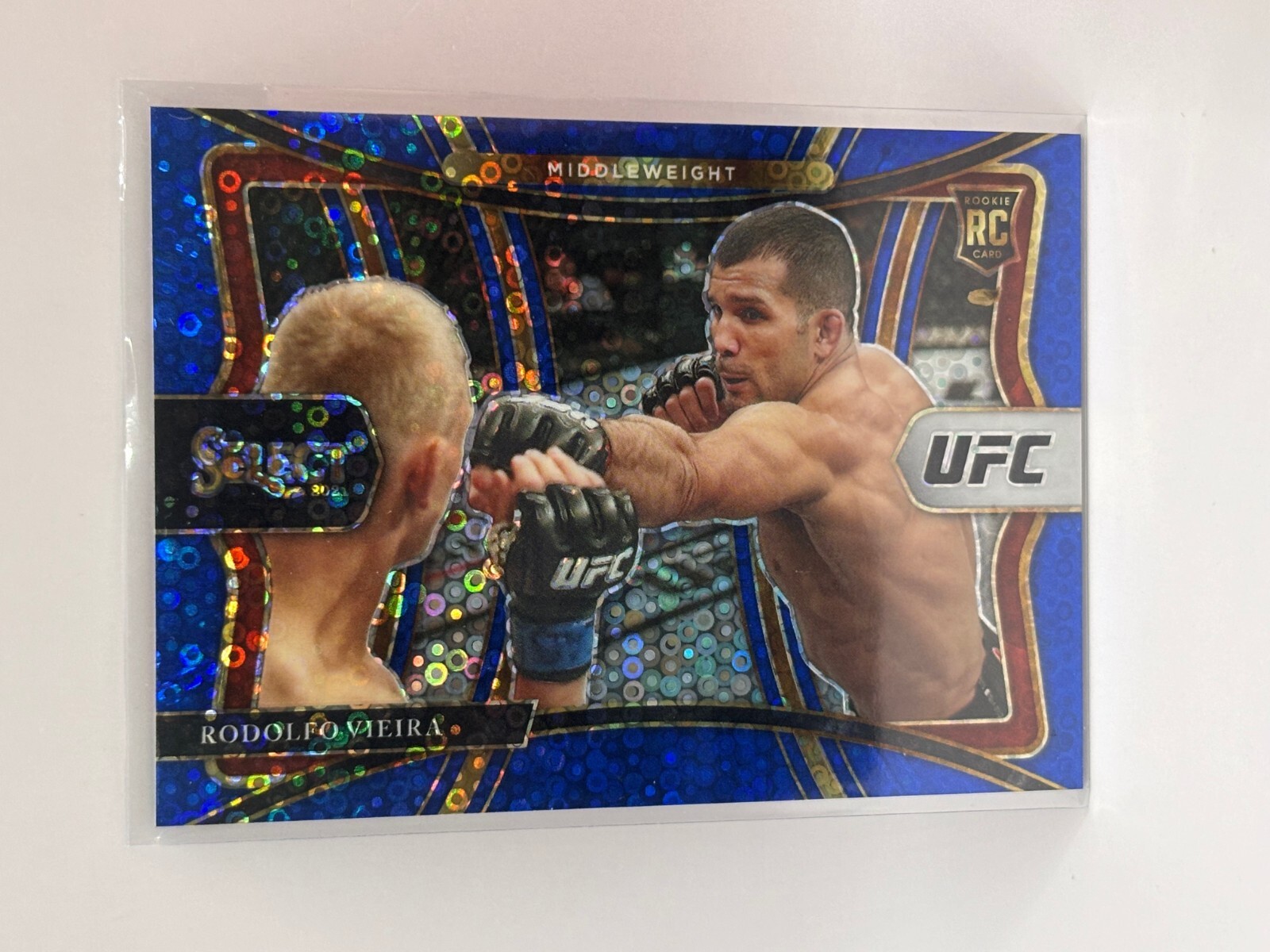 2021 Panini Select UFC - Rodolfo Vieira Premier Level Blue Disco Prizm /99