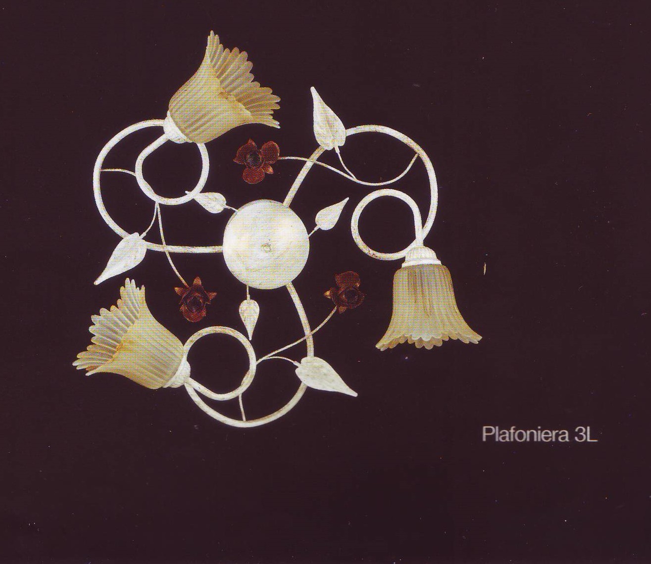 Plafoniera Soffitto Ferro Battuto 3 Luci Shabby Chic - Eccellenza Italiana