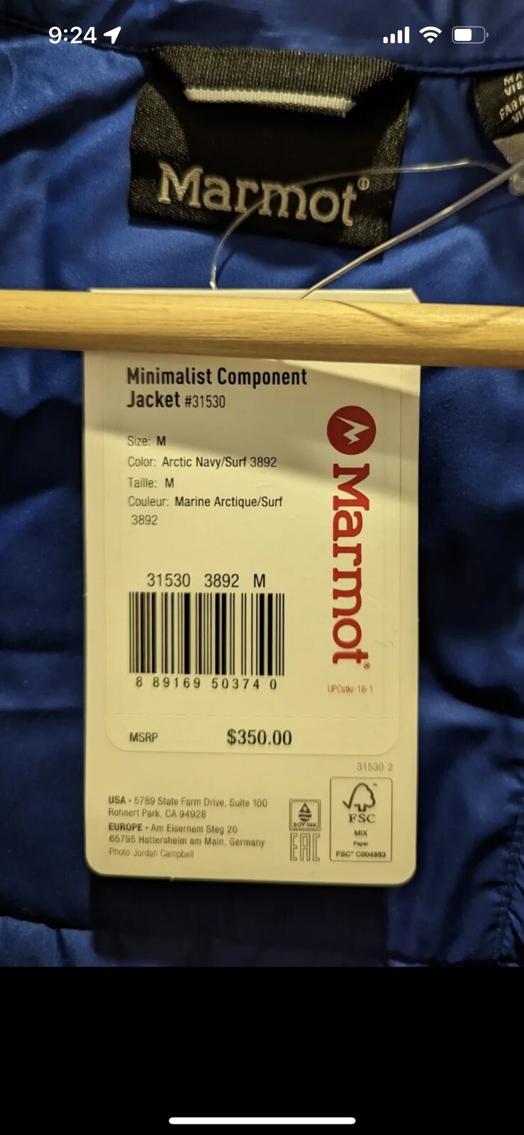 Marmot Minimalist Mens 3-In-1 GORE-TEX Jacket - Navy Blue - Medium 