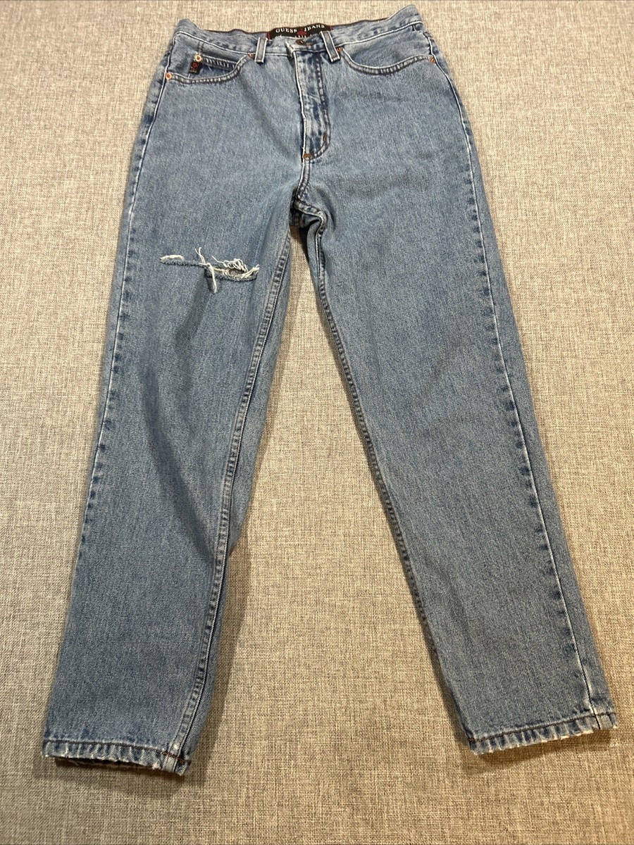 Vintage Guess Jeans Tag Size 30* Made In USA 90s Denim Distressed