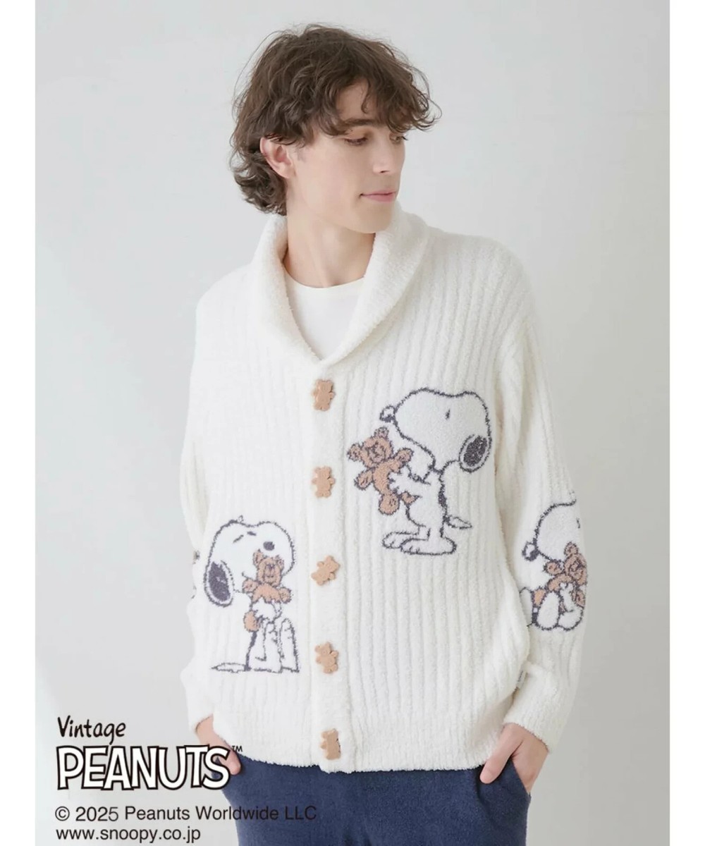 gelato pique × PEANUTS SNOOPY×BEAR Jacquard shawl cardigan