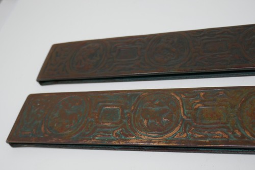 Tiffany Studios #988 Aged Gilt Bronze Large Zodiac Blotter Ends - Bild 10 von 16