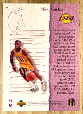 1994-95 UPPER DECK NICK VAN EXEL ALL-ROOKIE CARD#7 NM-MT LAKERS