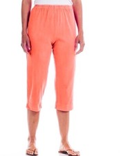NWT NEW Fresh Produce Jersey Capri Pants Light Orange / Coral Large L