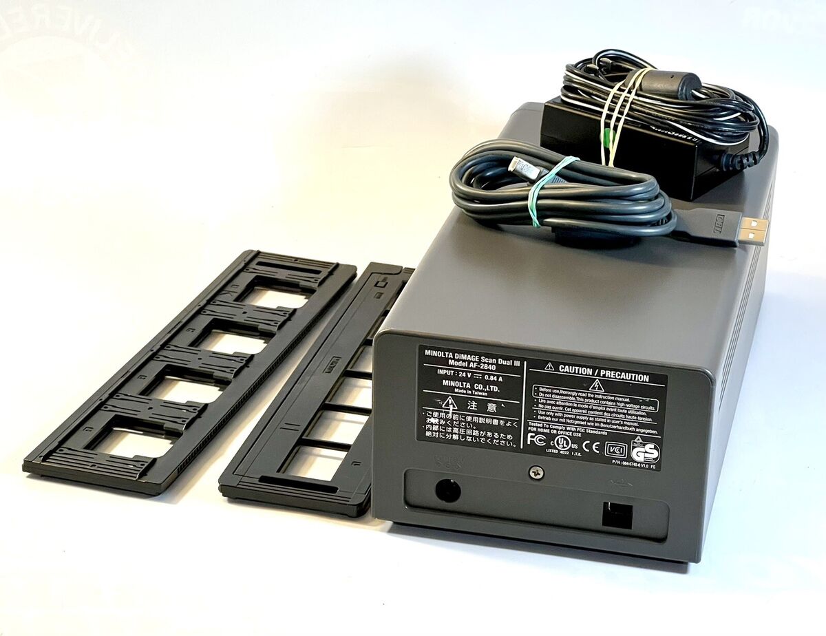 Minolta DiMAGE Scan Dual III AF-2840 Negative Scanner W/Slides & Cords Tested | eBay Minolta DiMAGE Scan Dual III AF-2840 Negative Scanner W/Slides & Cords Tested | eBay