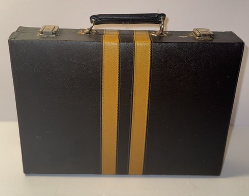 Backgammon Set Wooden Portable 15" Travel Folding Case with Handle Vintage.. - Picture 10 of 13