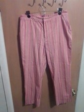 Relativity Women Pants Sz. 12 32" X 25.5" Striped 98 Cotton 2 Spandex