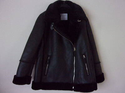 New Stradivarius Black The Iconic Oversized Borg Lined Aviator