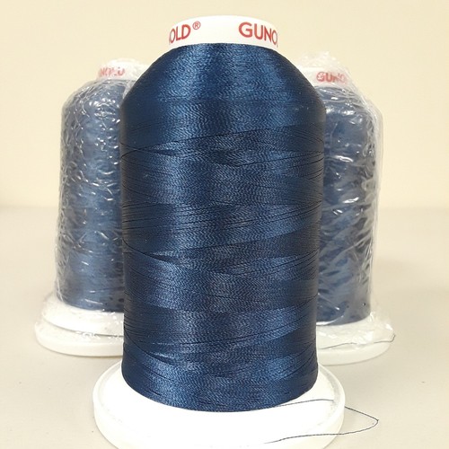 Gunold Polyester Embroidery Thread Light Navy 61427 40 Gauge 5000m Cone Lot of 6 - Picture 3 of 3
