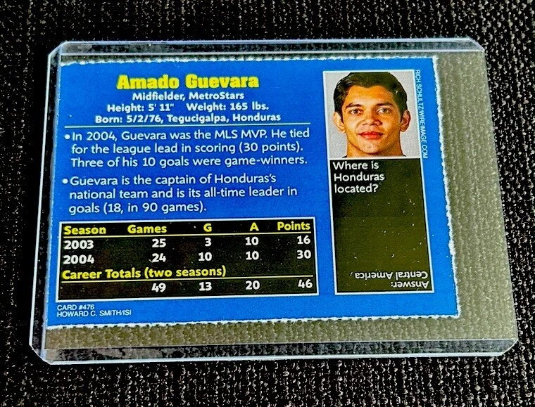Amado Guevara ROOKIE Sports Illustrated SI For Kids Honduras 2004 casi nuevo+ Foto 2 de 2