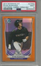 Ryan McMahon 2014 Bowman Chrome Orange Refractor Rookie #05/25 PSA 9