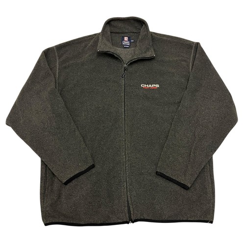 Giacca pile Chaps Ralph Lauren grigio uomo 2XL full zip logo outdoor