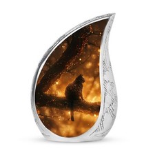 Enchanted Twilight Cat Cremation Urn - Funeral Urn For Ashes - Small Urn