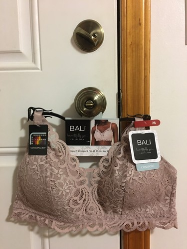 BRAND NEW WOMEN'S SIZE MEDIUM BALI BEAUTIFULLY YOU LACE WIRELESS BRA - Picture 9 of 11