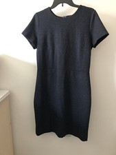 Banana Republic dress Sz 12 Med Blue Navy Short sleeve Career Classic Tailored