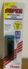 C27BP -HB Pentel Super Hi-Polymer Lead Refills, 0.7mm HB, 30 Leads/Tube, +6 Free