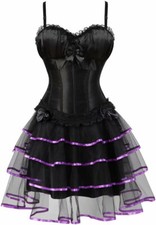Märchen Mittelalter  Corsage Rock Korsett schwarz Karneval Corsagenkleid lila