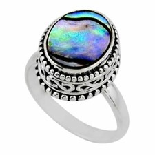 Paua Abalone Silver Ring