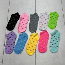 Multicolor Bow Printed 20 Pairs Short Comfy Crew Socks Women's One Size NEW