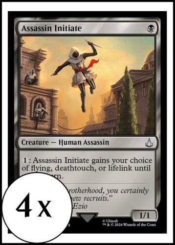 MTG - 4 x Assassin Initiate - Assassin's Creed - Playset 4x x4
