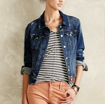 pilcro white denim jacket