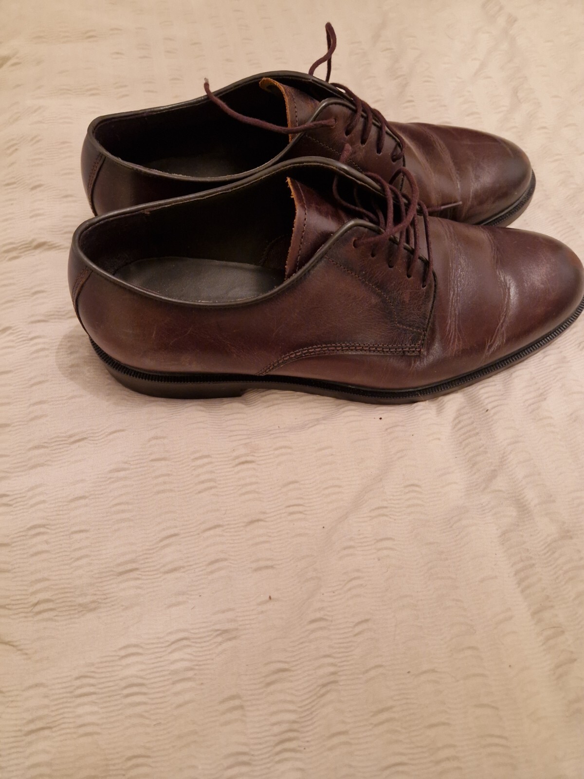 Mens ZARA Brown Leather Shoes Size 42/8 eBay