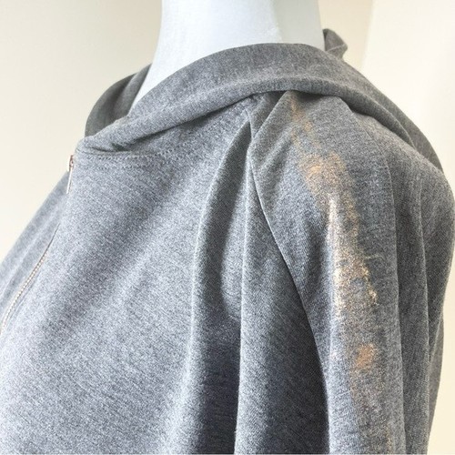 NEW Splendid Medium Gray Glitter Zip Up Hooded Jacket US M - Picture 6 of 7