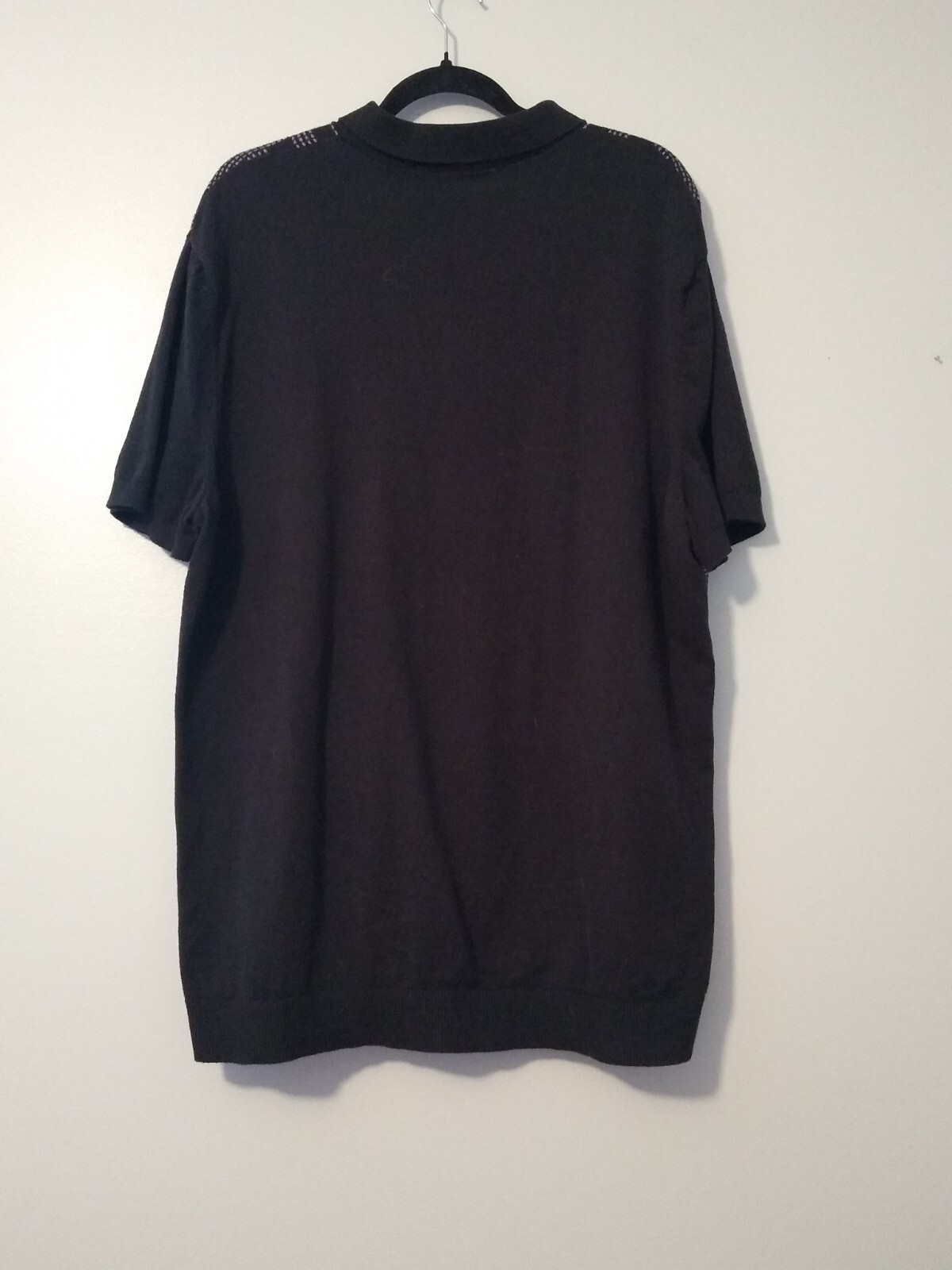 Express Sweater Mens XL Tall Black & Gray Print  Short Sleeve Pullover Casual