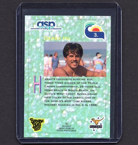 DEREK HO 1993 Futera Hot Surf Surfing Rookie RC Card #3 PSA - Picture 2 of 2