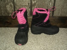 Totes Winter Boots Girl's 2 Med Josie, Black  Pink