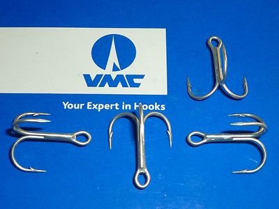 (50) VMC REGULAR-SHANK 1X TREBLE HOOKS (SIZE 5) PERMASTEEL (9650PS) BULK 9650