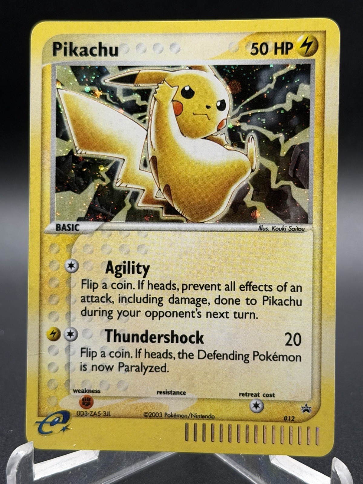 2003 Card PIKACHU 12 PROMO BLACK STAR HOLO POKEMON RAW