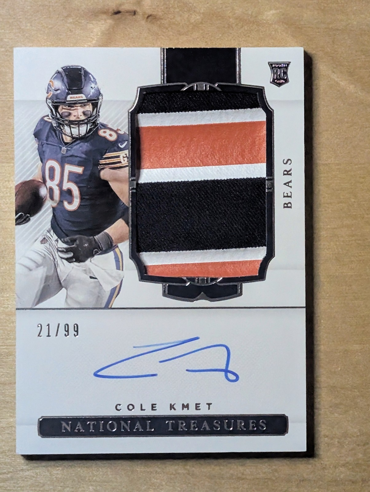 2020 Panini National Treasures /99 Cole Kmet #179 RPA Rookie Patch Auto RC