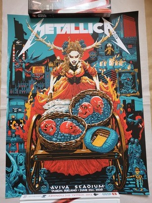 Metallica Poster 21st June 2026 Night 2 Dublin Aviva Stadium Numbered