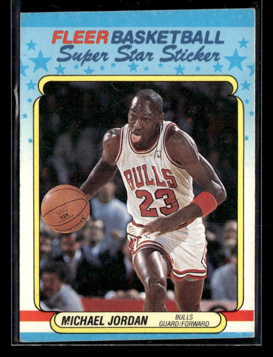 1988-89 Fleer Michael Jordan Sticker #7 Bulls HOF GOAT *VG*