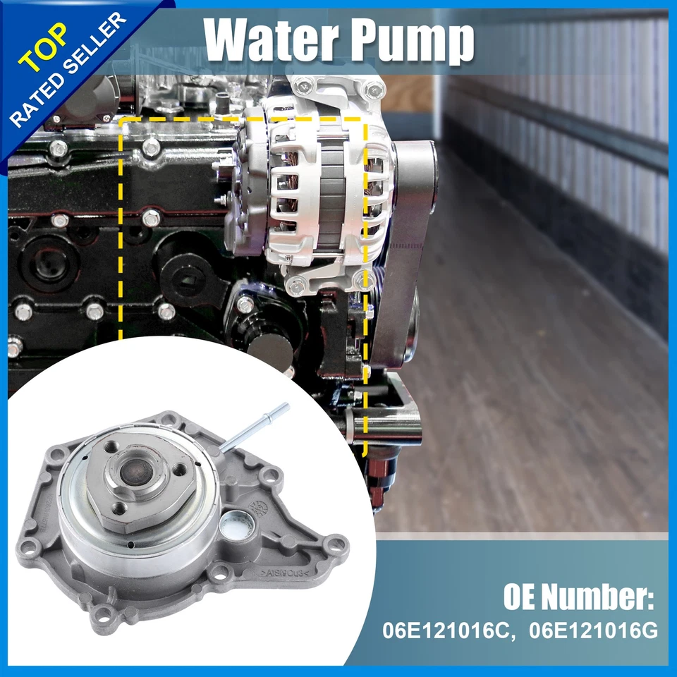 Car Engine Cooling Water Pump Assembly 06E121016C for Audi A7 Quattro 2012-2016 - Изображение 2 из 4