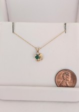 Emerald  Diamond Necklace 14K 1.4 Grams Retail Price 899 Make Me An Offer 