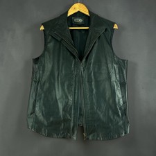 Vintage 90s Black Soft Leather Vest Minimalist Zip Front Oversized Moto Chic