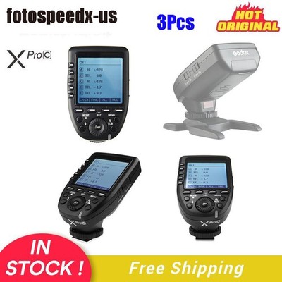 US 3Pcs Godox XPro-C 2.4G TTL HSS Flash Speedlite Trigger Transmitter For Canon